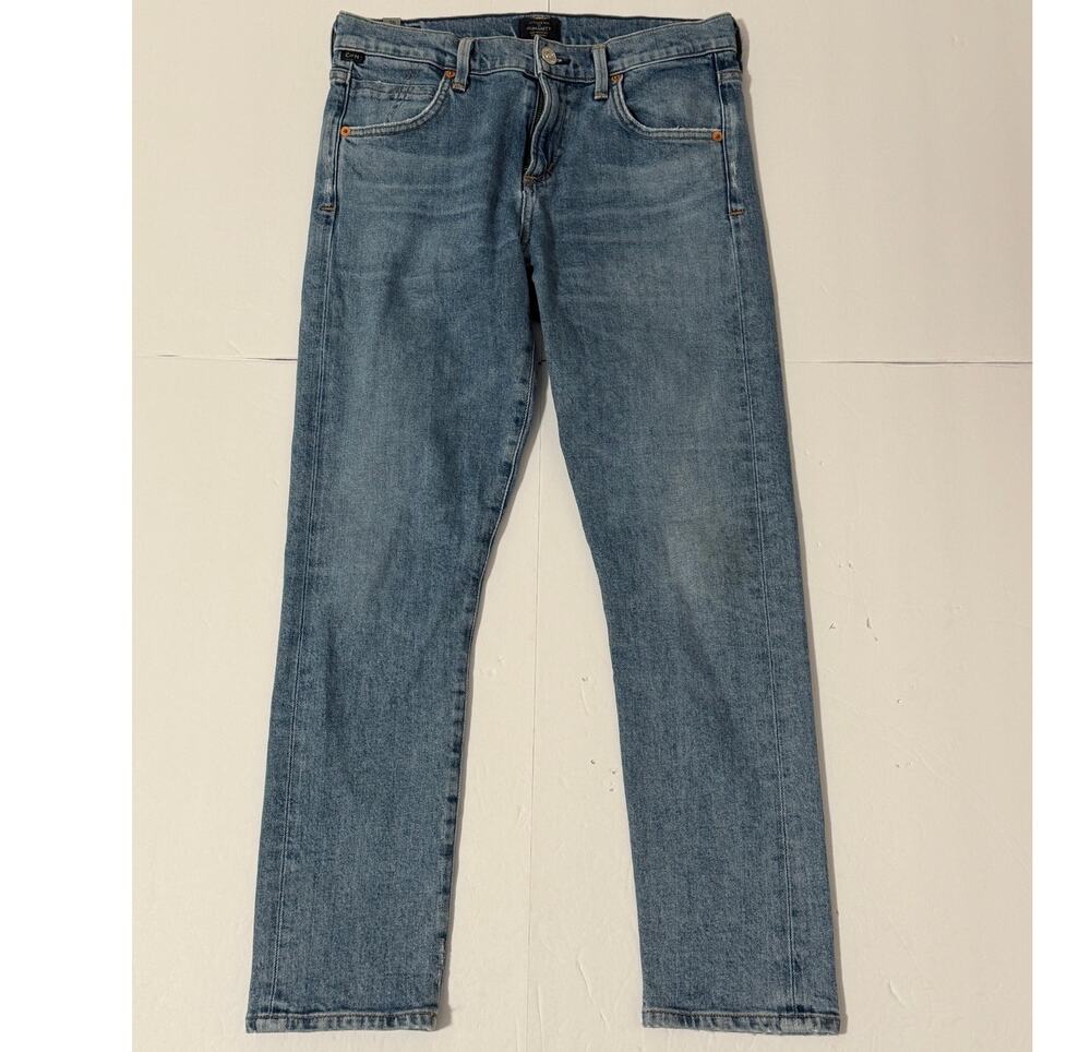 Citizens of Humanity Elsa Mid Rise Slim Fit Crop Distressed Jeans, Size 25